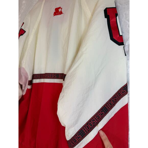 VTG 90s STARTER NCAA University Indiana HOOSIERS Logo Stripe 1/4 Zip Pullover XL - Picture 13 of 16